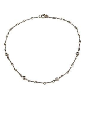 18K White and Yellow Gold Diamond Ankle Bracelet #25145
